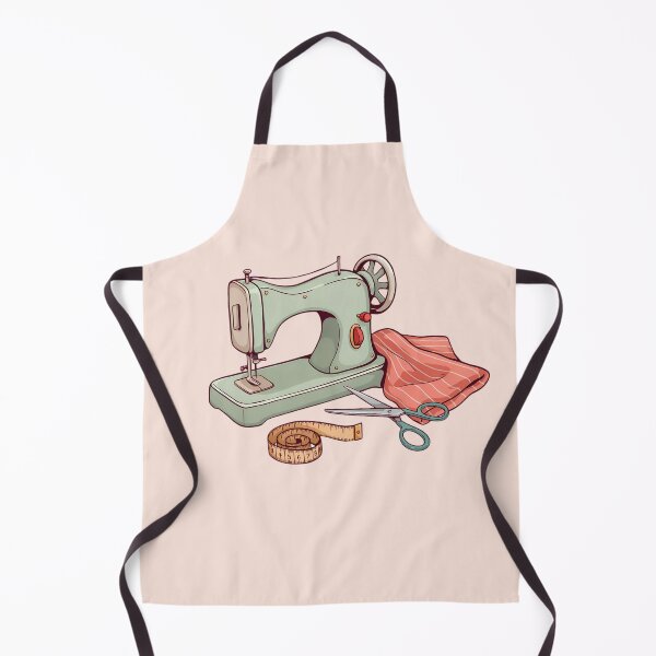 Item preview, Sewing Machine with Fabric, Scissors & Measuring Tape | Sewing Lover Illustration | Seamstress Gift designed and sold by MarJul.