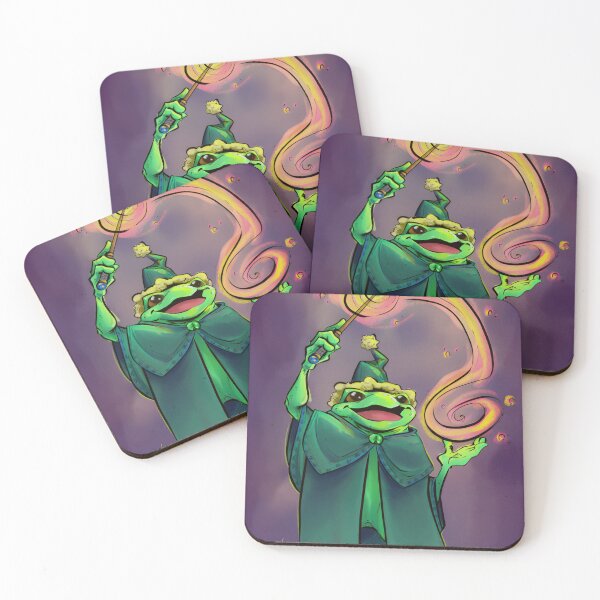 Item preview, Magical Wizard Frog Casting Spell Fantasy Art designed and sold by MythosAndMirth.