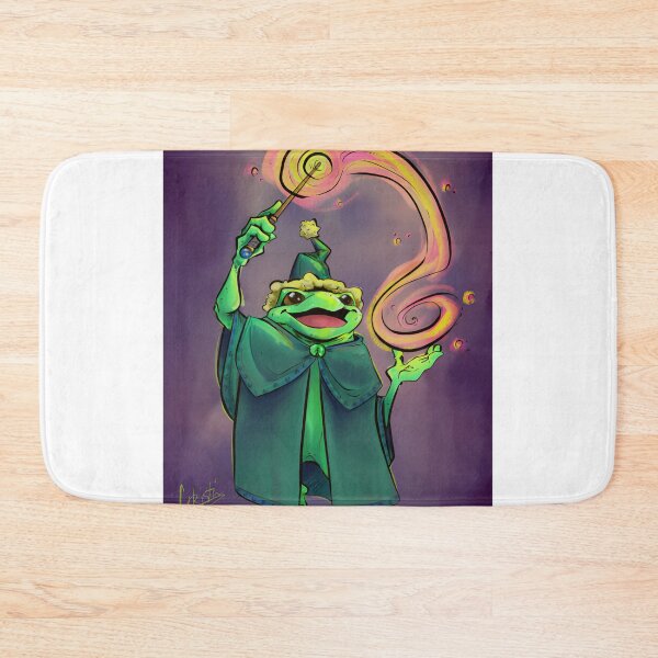 Item preview, Magical Wizard Frog Casting Spell Fantasy Art designed and sold by MythosAndMirth.