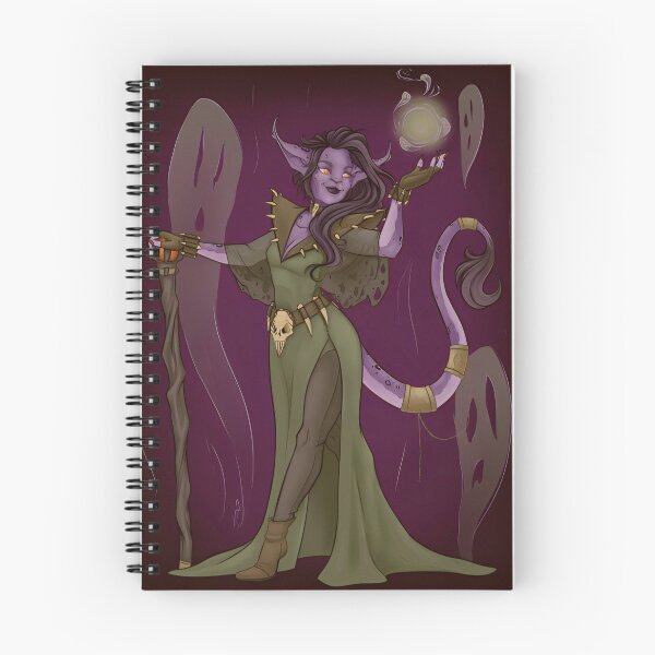 Item preview, Purple Tiefling Necromancer RPG Fantasy Character designed and sold by MythosAndMirth.