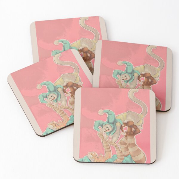 Item preview, Whimsical Acrobat Jester and Cat Fantasy Illustration designed and sold by MythosAndMirth.