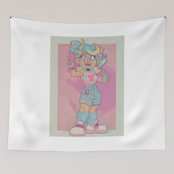 Item preview, Y2K Pastel Streetwear Skater Girl Cartoon Art designed and sold by MythosAndMirth.
