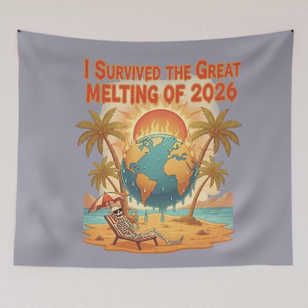 Item preview, I Survived The Great Melting Of 2026 Skeleton Beach Sunset designed and sold by Exquisite Design Studio „Paculówka”.