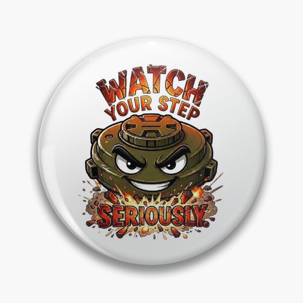Item preview, Watch Your Step – Funny Cartoon Landmine Mascot | Sarcastic Military Humor T-Shirt designed and sold by M.Store.