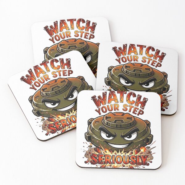 Item preview, Watch Your Step – Funny Cartoon Landmine Mascot | Sarcastic Military Humor T-Shirt designed and sold by M.Store.