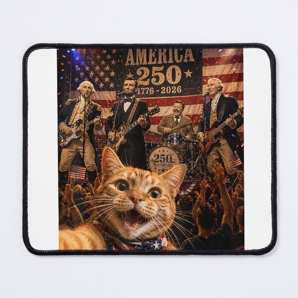 Item preview, America 250th Anniversary Cat Selfie Rock Concert 4th July T-Shirt designed and sold by ‘Nothing Scares Me’ Store.