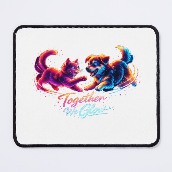 Item preview, Together We Glow – Neon Cat and Dog Art Design for Pet Lovers designed and sold by EdgeSphere.