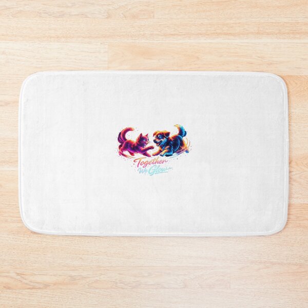 Item preview, Together We Glow – Neon Cat and Dog Art Design for Pet Lovers designed and sold by EdgeSphere.