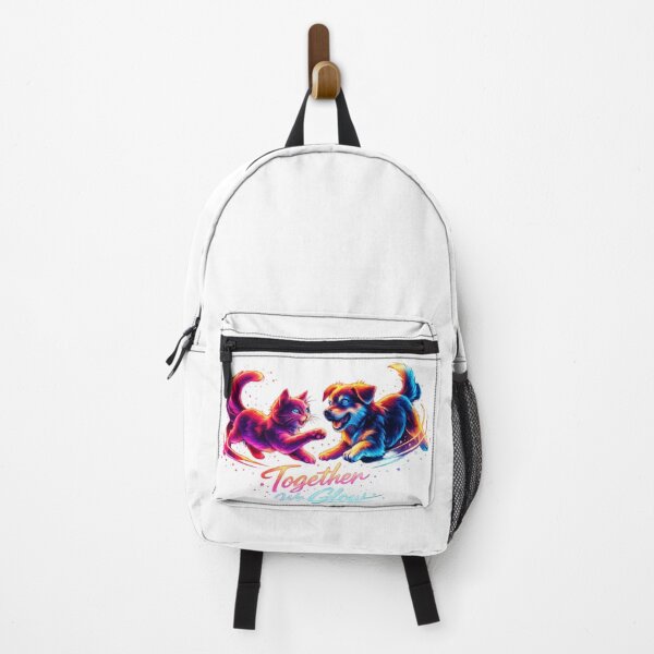 Item preview, Together We Glow – Neon Cat and Dog Art Design for Pet Lovers designed and sold by EdgeSphere.