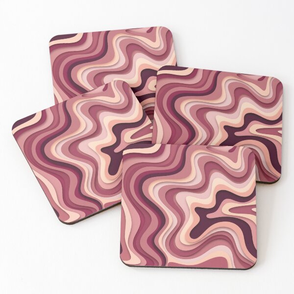 Item preview, Liquid Swirl Retro Abstract in pinks and berry tones, Light Blush, Cream, and White designed and sold by Differenceee.
