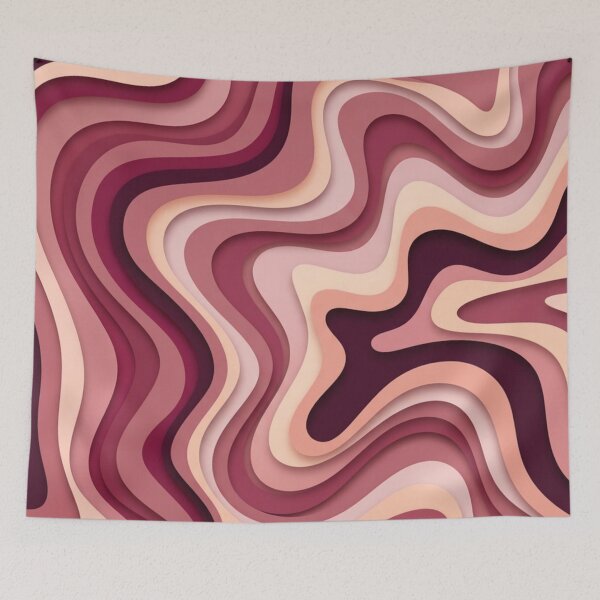 Item preview, Liquid Swirl Retro Abstract in pinks and berry tones, Light Blush, Cream, and White designed and sold by Differenceee.
