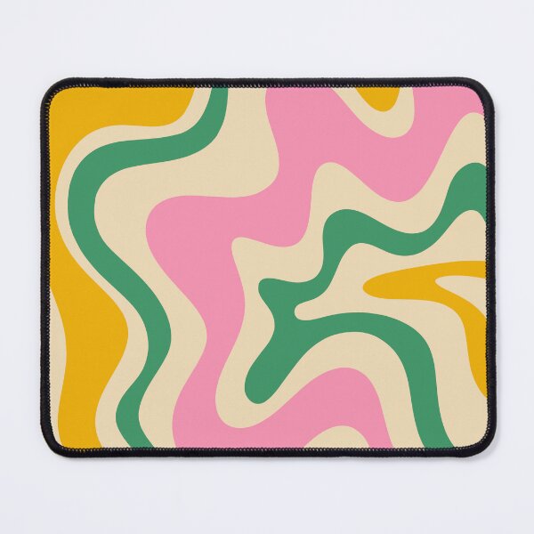 Item preview, Retro Abstract Liquid Swirl Trippy Colorful Pattern in Pink Green Mustard designed and sold by kierkegaard.