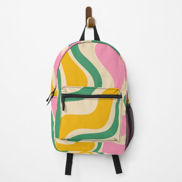 Item preview, Retro Abstract Liquid Swirl Trippy Colorful Pattern in Pink Green Mustard designed and sold by kierkegaard.