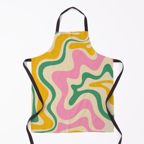 Item preview, Retro Abstract Liquid Swirl Trippy Colorful Pattern in Pink Green Mustard designed and sold by kierkegaard.