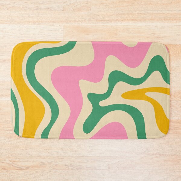 Item preview, Retro Abstract Liquid Swirl Trippy Colorful Pattern in Pink Green Mustard designed and sold by kierkegaard.