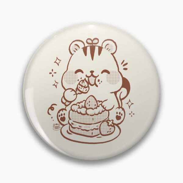 Item preview, Cute Squirrel Eating Strawberry Cake Kawaii Dessert Illustration designed and sold by ToonToos.