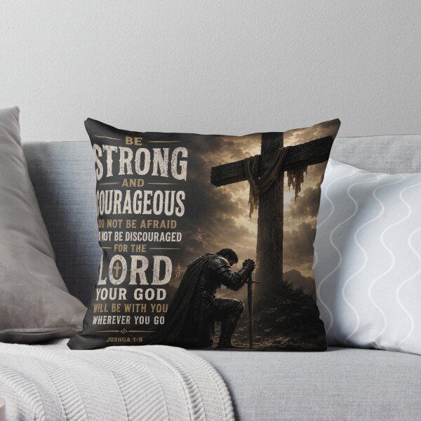 Item preview, Be Strong and Courageous | Joshua 1:9 Christian Warrior Cross Bible Verse designed and sold by LumoviaStudios.