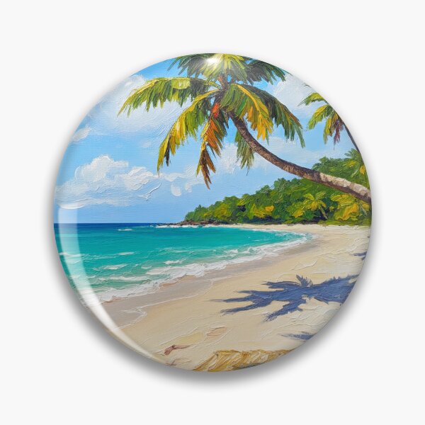 Item preview, Siargao Palm Shadows Tropical Beach Oil Painting Art designed and sold by Francis & May.