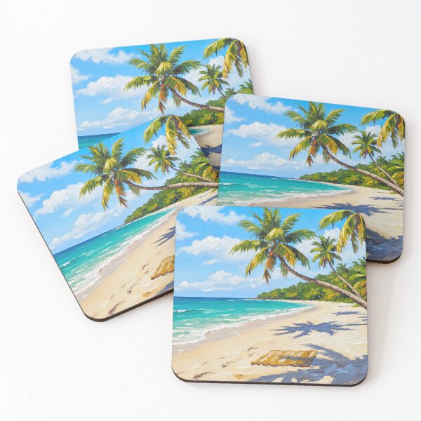 Item preview, Siargao Palm Shadows Tropical Beach Oil Painting Art designed and sold by Francis & May.