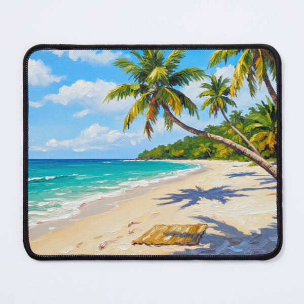 Item preview, Siargao Palm Shadows Tropical Beach Oil Painting Art designed and sold by Francis & May.