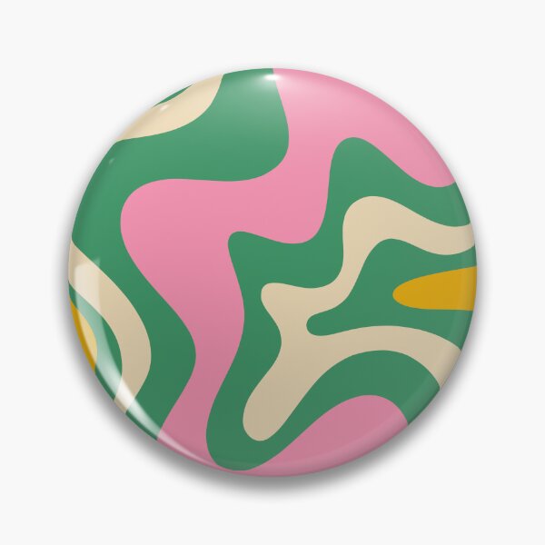 Item preview, Retro Abstract Liquid Swirl Trippy Colorful Pattern Pink Green Mustard designed and sold by kierkegaard.