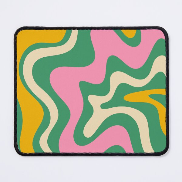 Item preview, Retro Abstract Liquid Swirl Trippy Colorful Pattern Pink Green Mustard designed and sold by kierkegaard.