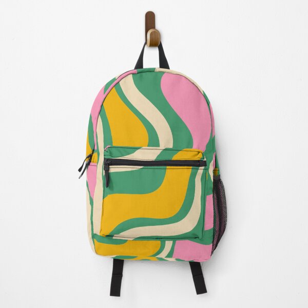 Item preview, Retro Abstract Liquid Swirl Trippy Colorful Pattern Pink Green Mustard designed and sold by kierkegaard.