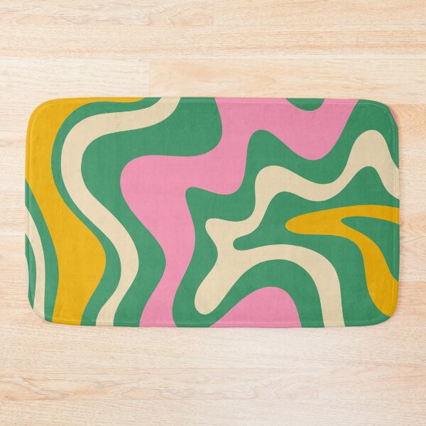 Item preview, Retro Abstract Liquid Swirl Trippy Colorful Pattern Pink Green Mustard designed and sold by kierkegaard.