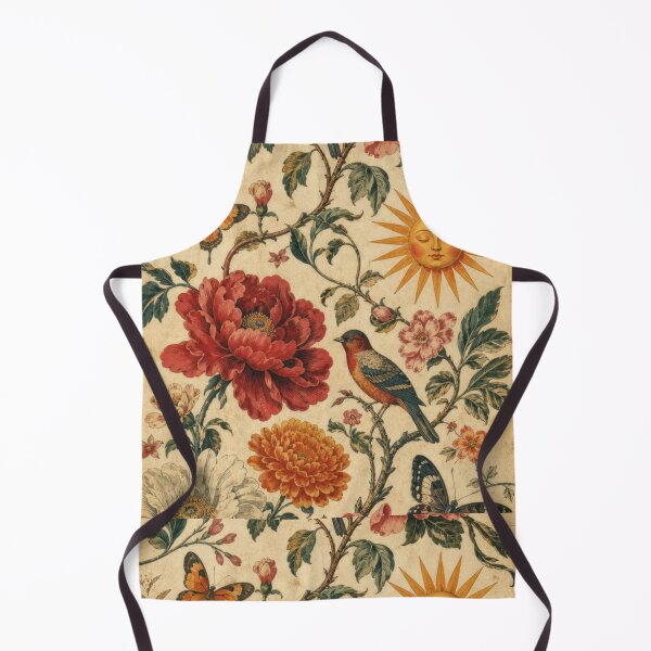 Item preview, Vintage Botanical Sun and Birds Collage - Floral Nature Art designed and sold by ArtisticFlow Co.
