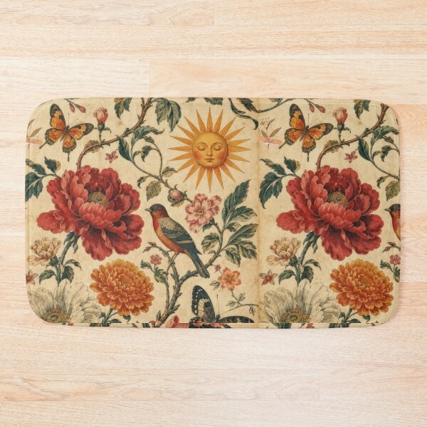 Item preview, Vintage Botanical Sun and Birds Collage - Floral Nature Art designed and sold by ArtisticFlow Co.