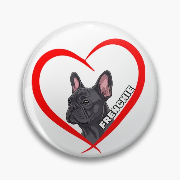 Item preview, Frenchie Heart Brush Stroke Silhouette designed and sold by KrystekShop.
