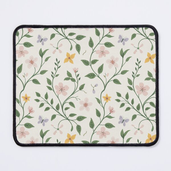 Item preview, Delicate Floral Vine Pattern | Pink Yellow Butterfly Seamless Repeat designed and sold by Midnight Veil Designs.