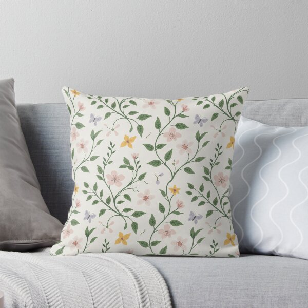 Item preview, Delicate Floral Vine Pattern | Pink Yellow Butterfly Seamless Repeat designed and sold by Midnight Veil Designs.