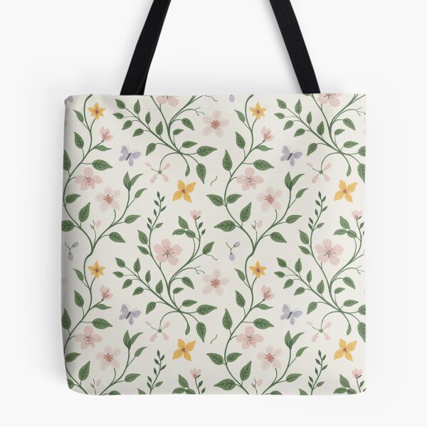 Item preview, Delicate Floral Vine Pattern | Pink Yellow Butterfly Seamless Repeat designed and sold by Midnight Veil Designs.