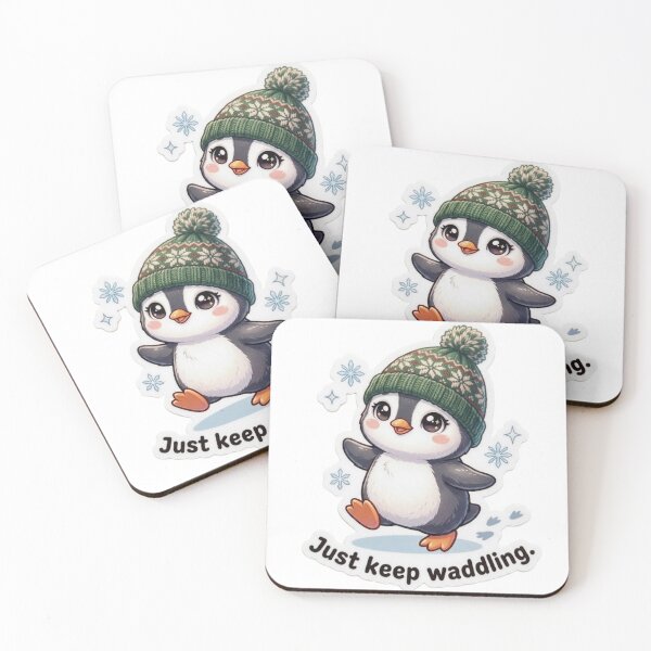 Item preview, Cute Penguin Just Keep Waddling Winter Sticker designed and sold by Snikdha.