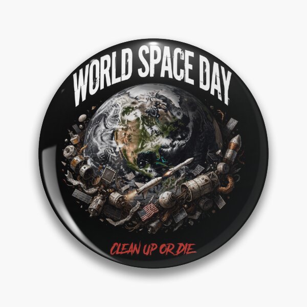 Item preview, Title: World Space Day Clean Up or Die Space Debris Earth Graphic T-Shirt v1 designed and sold by DarylWelsh2024.