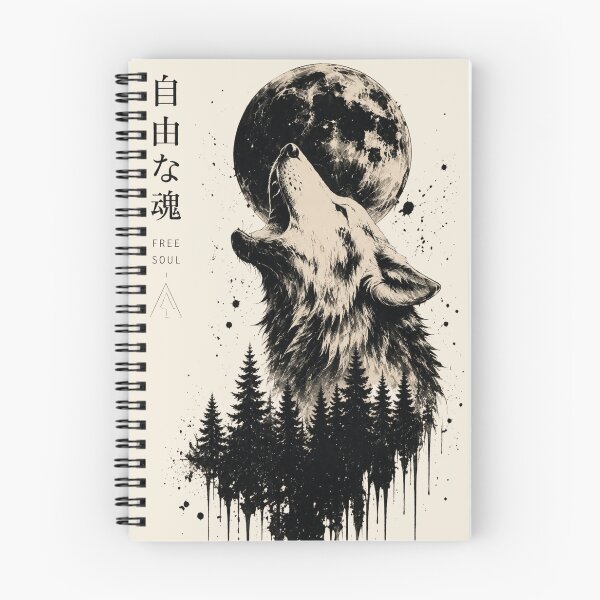 Item preview, Howling Wolf Moon | Minimal Japanese Ink Forest Art | Dark Nature Graphic designed and sold by BunnyPixel21 .
