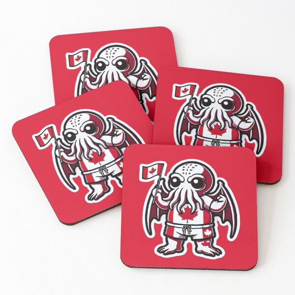 Item preview, Cute Cthulhu Canada Day Maple Leaf Sticker Design designed and sold by PinUpPizzazz.
