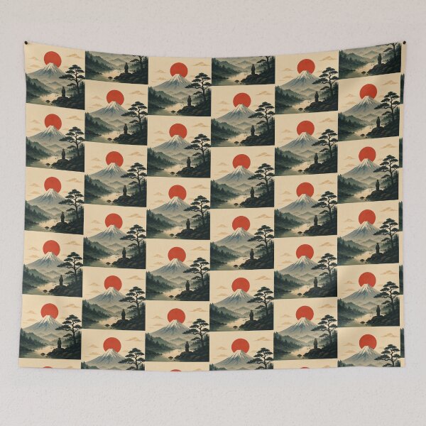 Item preview, Zen Landscape with Red Sun designed and sold by Vexo P.