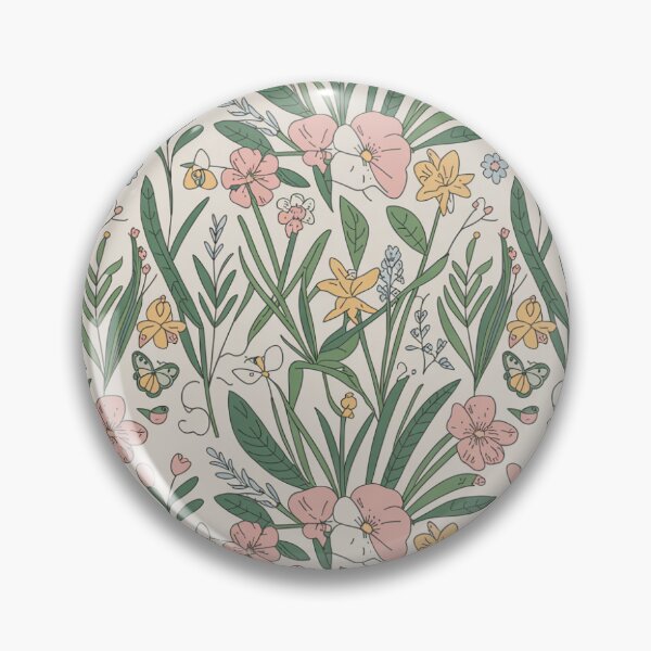 Item preview, Charming Floral Meadow Pattern | Pink Yellow Butterfly Seamless Repeat designed and sold by Midnight Veil Designs.