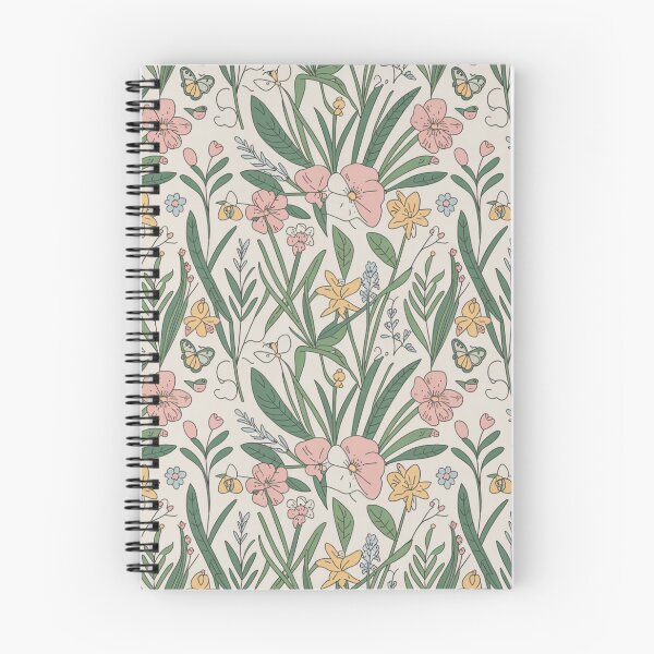 Item preview, Charming Floral Meadow Pattern | Pink Yellow Butterfly Seamless Repeat designed and sold by Midnight Veil Designs.