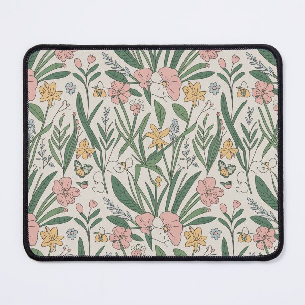Item preview, Charming Floral Meadow Pattern | Pink Yellow Butterfly Seamless Repeat designed and sold by Midnight Veil Designs.