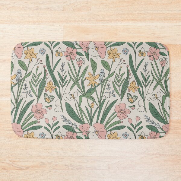 Item preview, Charming Floral Meadow Pattern | Pink Yellow Butterfly Seamless Repeat designed and sold by Midnight Veil Designs.