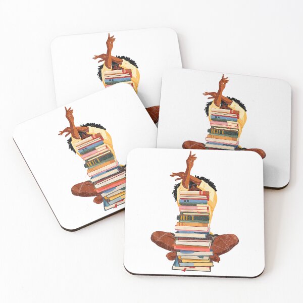 Item preview, Black Woman and Books Stack Afro Girl Book Lover T-Shirt designed and sold by Othinus.