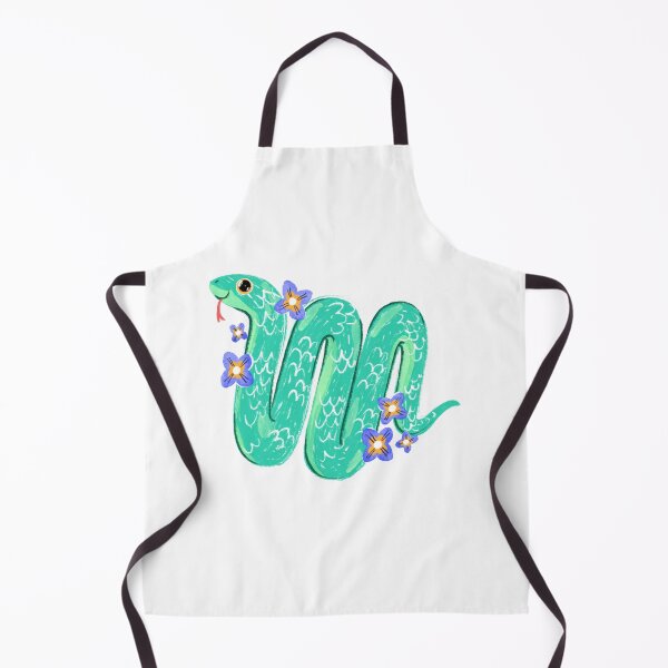 Item preview, Cute Green Snake and Flowers Cartoon Illustration designed and sold by natelledrawing.