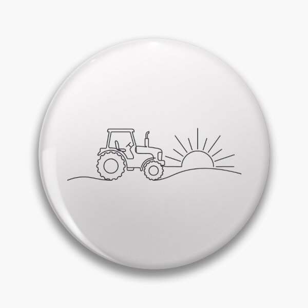 Item preview, Minimalist Tractor Line Art Countryside Sunrise designed and sold by SplashTastic.