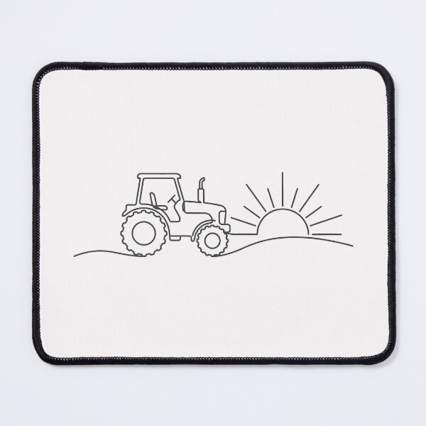 Item preview, Minimalist Tractor Line Art Countryside Sunrise designed and sold by SplashTastic.