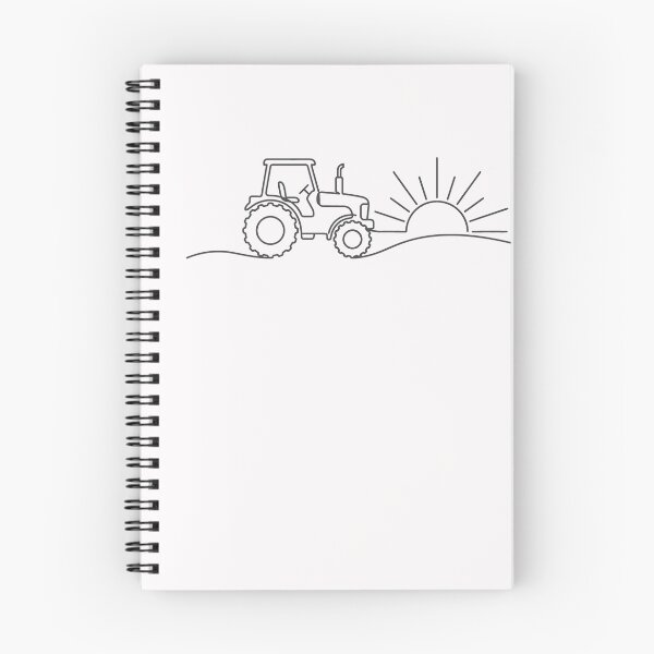 Item preview, Minimalist Tractor Line Art Countryside Sunrise designed and sold by SplashTastic.