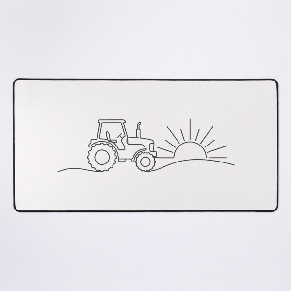 Item preview, Minimalist Tractor Line Art Countryside Sunrise designed and sold by SplashTastic.