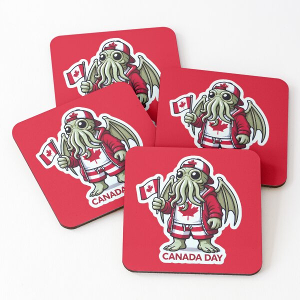 Item preview, Cute Cthulhu Canada Day Maple Leaf Sticker Design designed and sold by PinUpPizzazz.